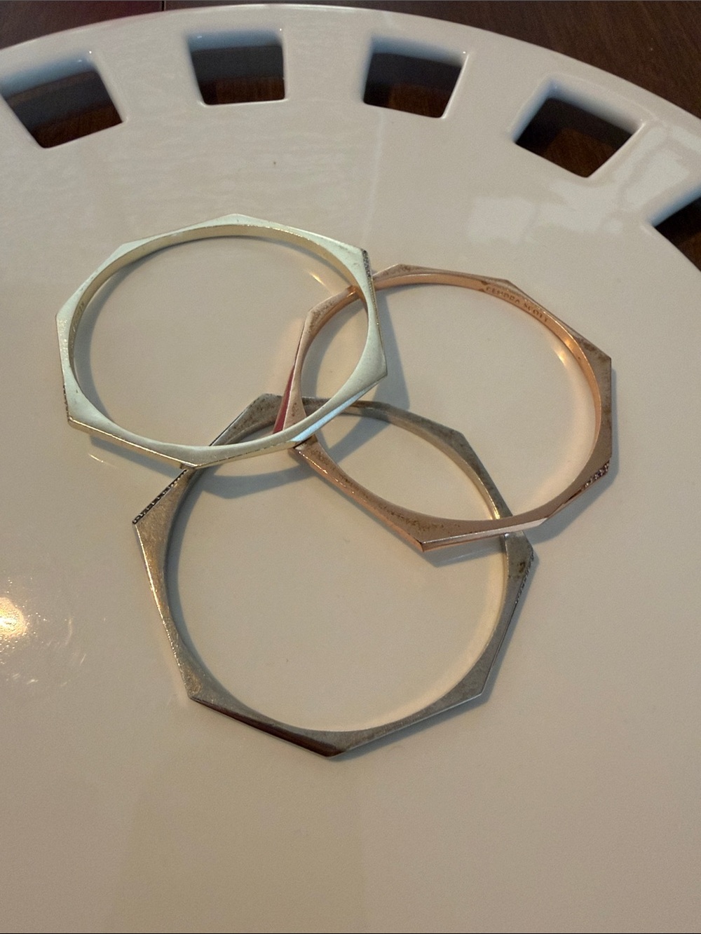 Kendra Scott Octagonal Stackable Bracelets in Silver, Rose Gold, Gold